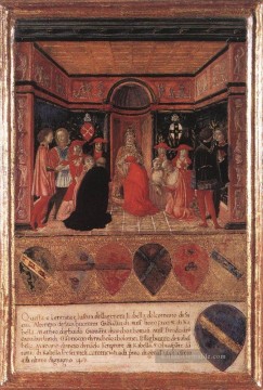 Papst Pius II Namen Kardinal sein Neffe Sieneser Francesco di Giorgio Ölgemälde